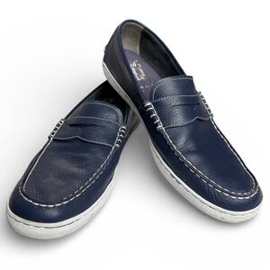 Cole Haan Mens Penny Loafers Sz 13M Navy Leather Old Money Preppy Luxury Comfort